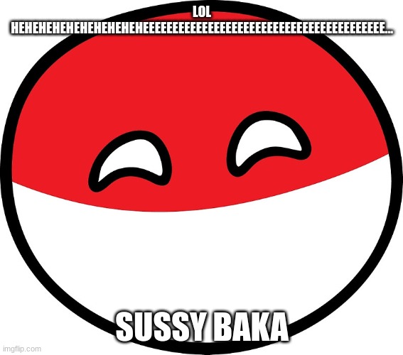 Polandball | LOL HEHEHEHEHEHEHEHEHEHEEEEEEEEEEEEEEEEEEEEEEEEEEEEEEEEEEEEEEEEE... SUSSY BAKA | image tagged in polandball | made w/ Imgflip meme maker