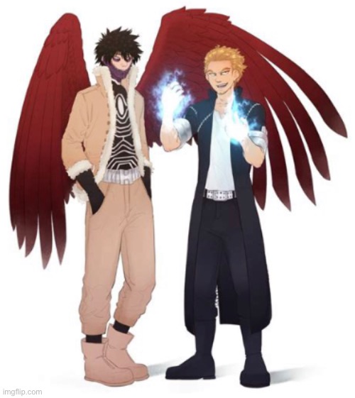 Who looks better with the other’s quirk? I think Dabi looks cool with wings | made w/ Imgflip meme maker