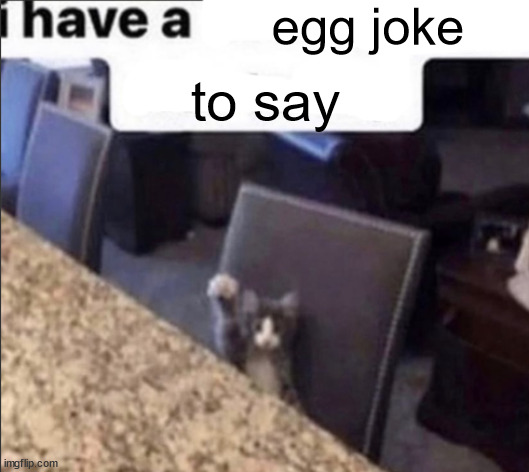 i have a blank | egg joke to say | image tagged in i have a blank | made w/ Imgflip meme maker