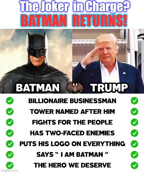 THE JOKER LOSES in THE END. AMERICA #WINNING | The Joker  in Charge? BATMAN  RETURNS! 🦇 | image tagged in donald trump,joe biden,batman,trump twitter,the great awakening,winning | made w/ Imgflip meme maker