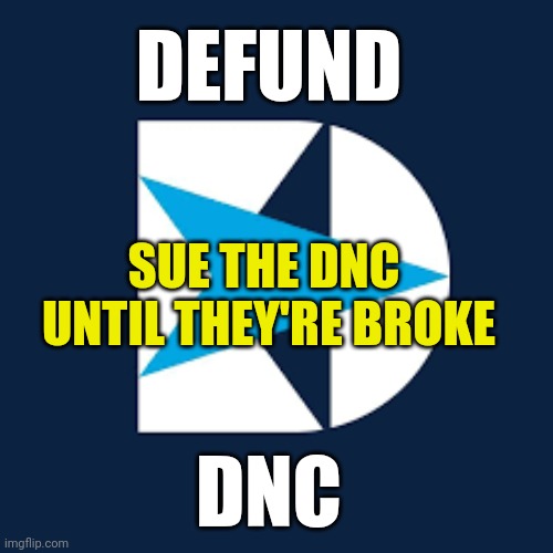 Americans should sue the Democrat party over Twitter censorship and interfering with American elections | DEFUND; SUE THE DNC  UNTIL THEY'RE BROKE; DNC | image tagged in democrats,joe biden,politics,america,memes,news | made w/ Imgflip meme maker