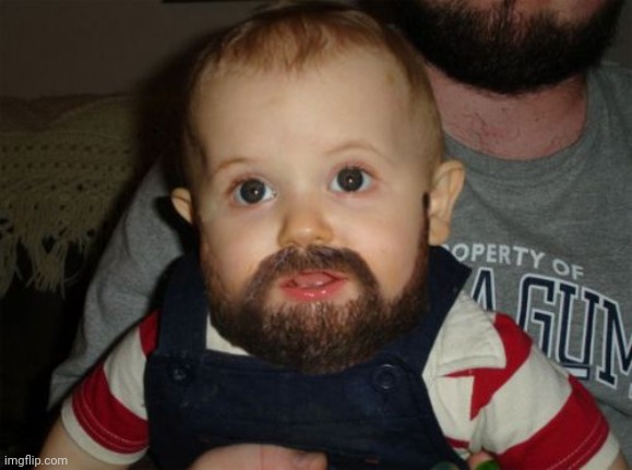 Bear hugger from Punch Out as a kid! | image tagged in memes,beard baby | made w/ Imgflip meme maker