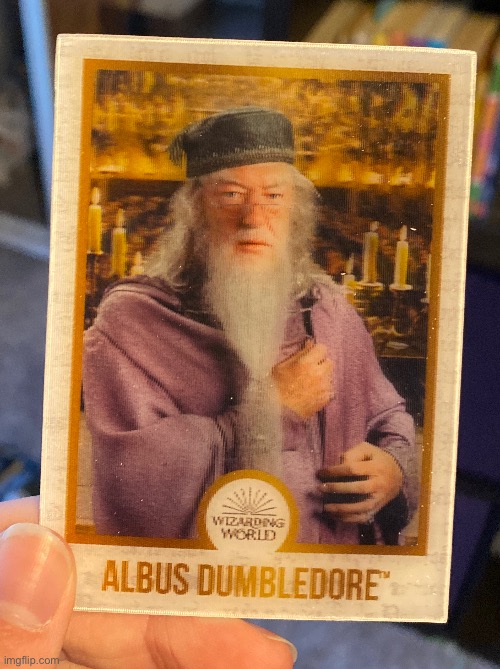 I had a chocolate frog today and got Dumbledore! (Sorry the image is so ...