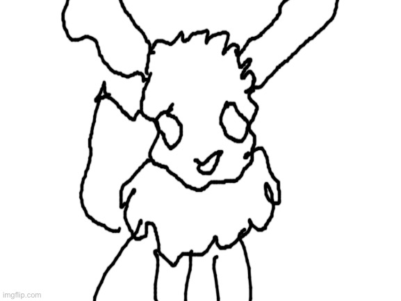 i tried drawing eevee with my right hand :’) | image tagged in blank white template | made w/ Imgflip meme maker