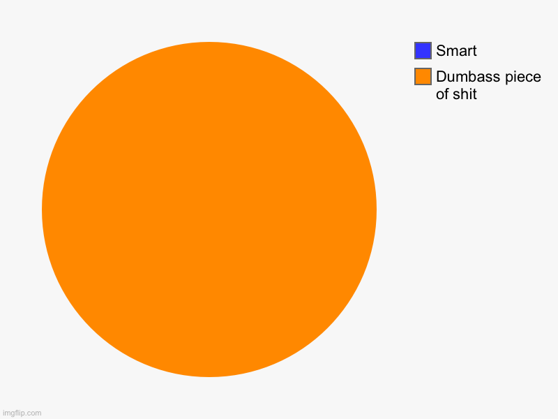 This is Deutsches_Kaiserreich | Dumbass piece of shit, Smart | image tagged in charts,pie charts | made w/ Imgflip chart maker