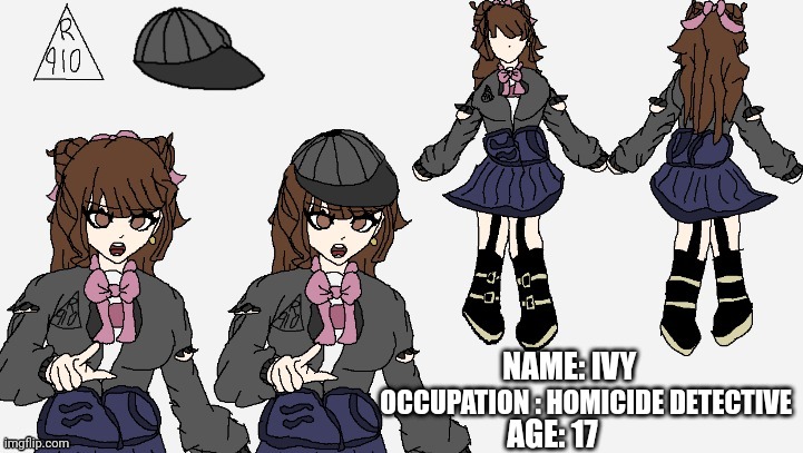 Art competition!  What to do,  rules,  etc.  In comments | OCCUPATION : HOMICIDE DETECTIVE; NAME: IVY; AGE: 17 | image tagged in competition,original character,drawing | made w/ Imgflip meme maker