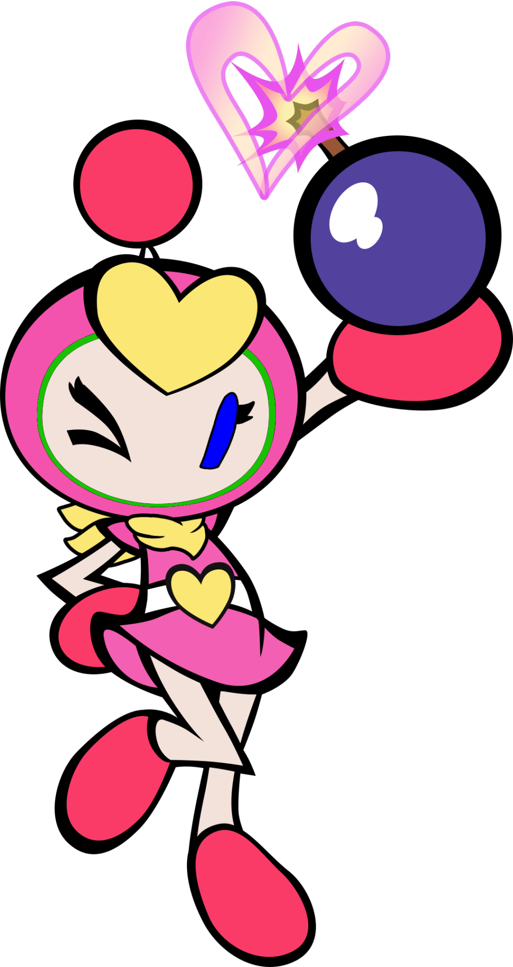 Classic Pretty Bomber in Super Bomberman R style V.2 (SBR) Blank Meme Template