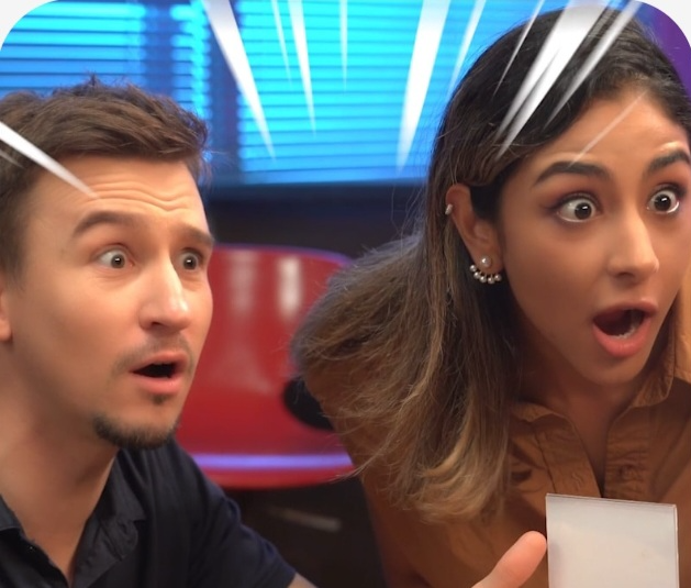 High Quality Shocked people in an ad Blank Meme Template