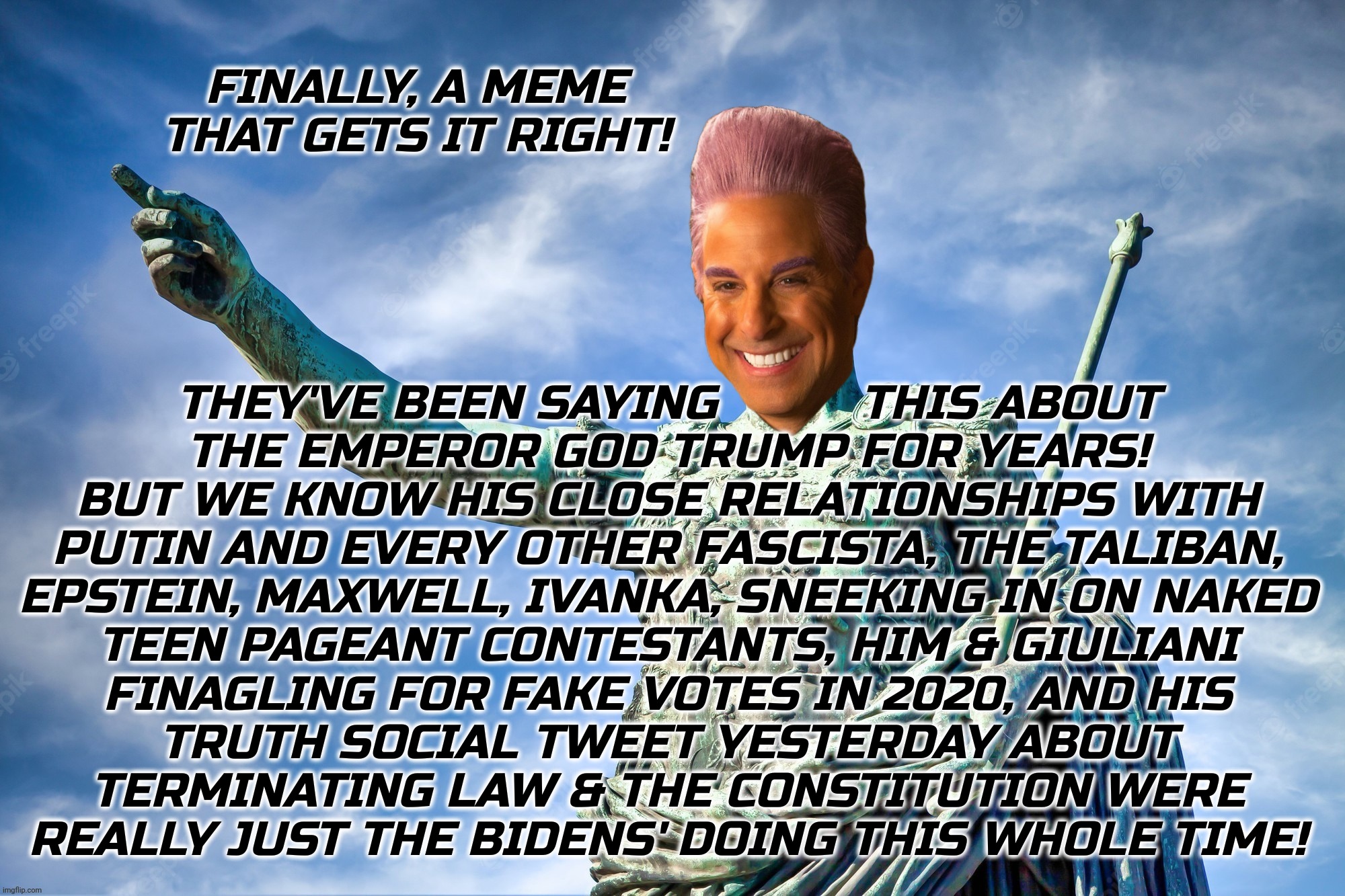 Caesar Flickerman | FINALLY, A MEME THAT GETS IT RIGHT! THEY'VE BEEN SAYING          THIS ABOUT
THE EMPEROR GOD TRUMP FOR YEARS!
BUT WE KNOW HIS CLOSE RELATIONS | image tagged in caesar flickerman | made w/ Imgflip meme maker