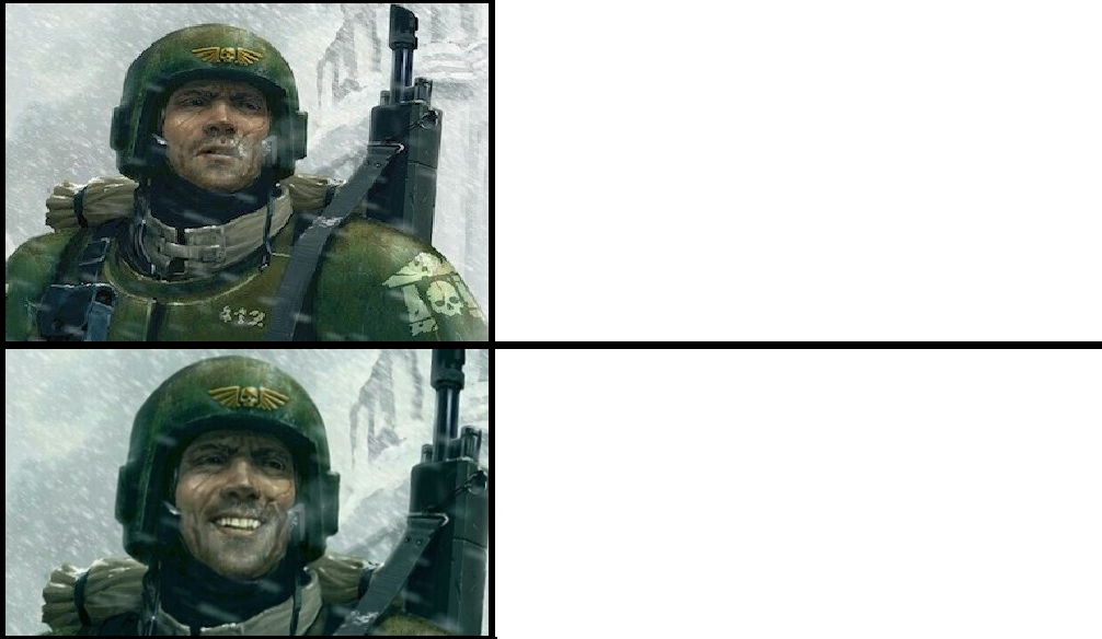 Smiling Guardsmen (Upside Down) Blank Meme Template