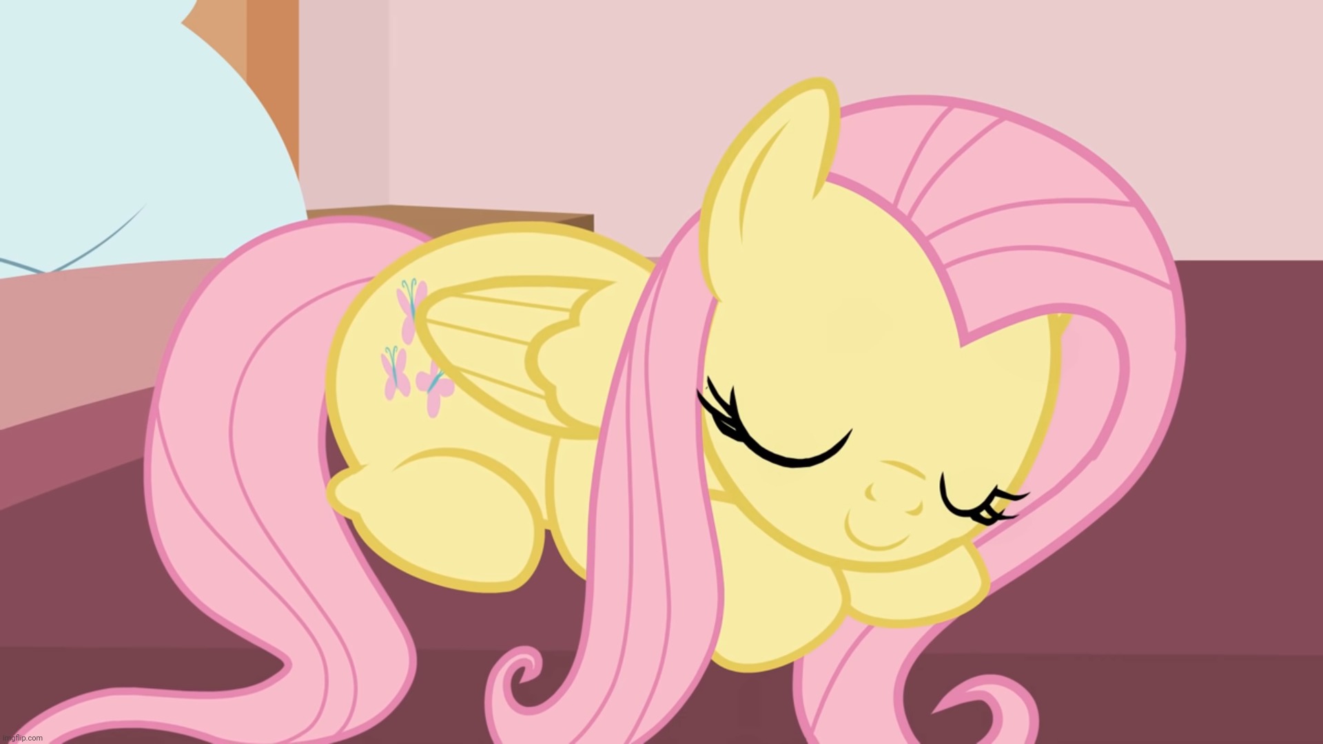 image tagged in fluttershy,sleeping,my little pony | made w/ Imgflip meme maker