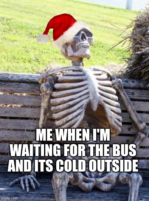 frozen 3 | ME WHEN I'M WAITING FOR THE BUS AND ITS COLD OUTSIDE | image tagged in memes,waiting skeleton | made w/ Imgflip meme maker