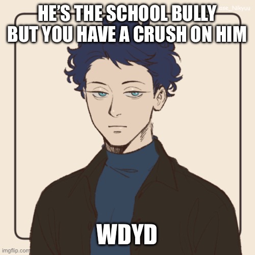 HE’S THE SCHOOL BULLY BUT YOU HAVE A CRUSH ON HIM; WDYD | made w/ Imgflip meme maker