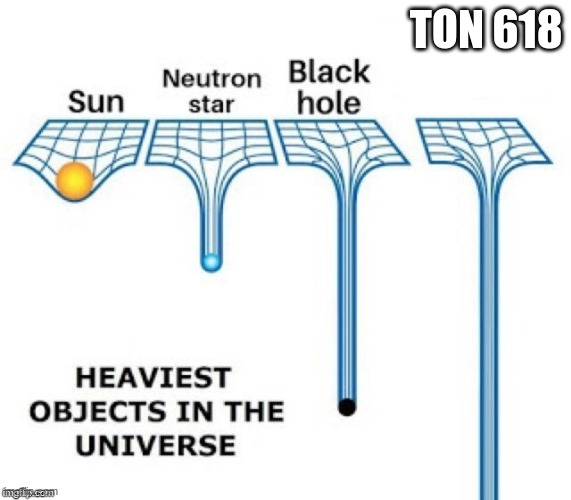 TRue dat | TON 618 | image tagged in heaviest objects in the universe | made w/ Imgflip meme maker