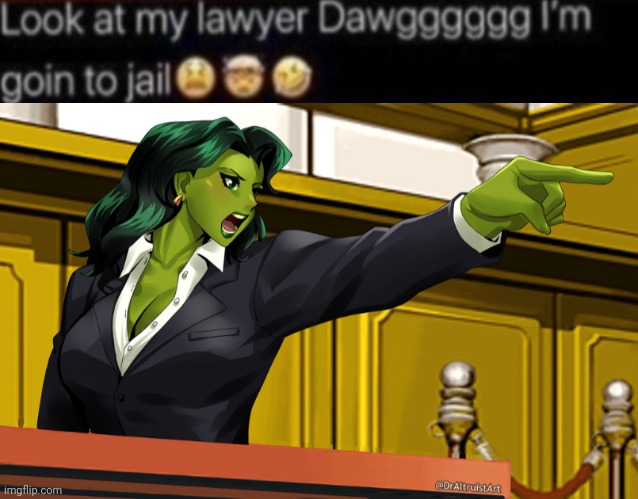 We do a minimal amount of tomfoolery | image tagged in she-hulk courtroom | made w/ Imgflip meme maker