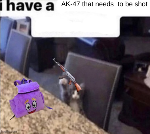 i have a blank | AK-47 that needs  to be shot | image tagged in i have a blank | made w/ Imgflip meme maker