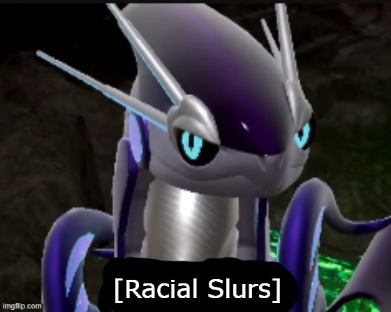 Miraidon says racial slurs | image tagged in miraidon says racial slurs | made w/ Imgflip meme maker