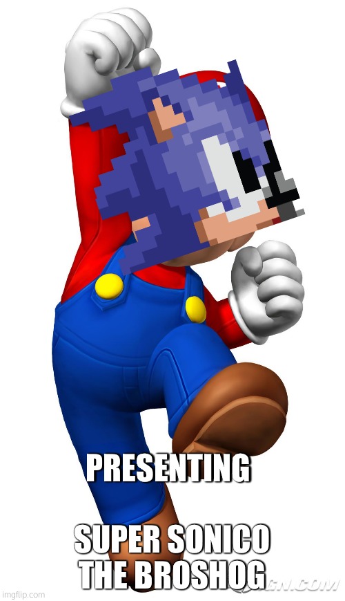 Super Mario | SUPER SONICO THE BROSHOG; PRESENTING | image tagged in super mario | made w/ Imgflip meme maker