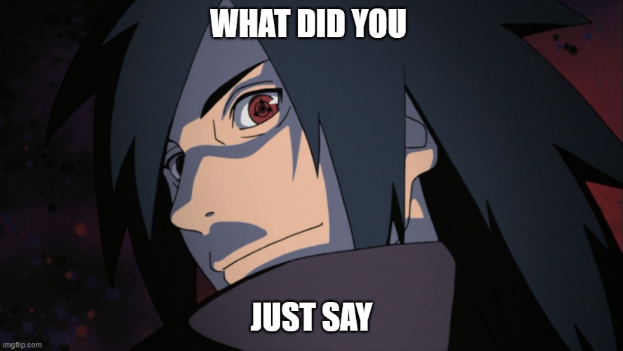 madara filip | WHAT DID YOU; JUST SAY | image tagged in madara filip | made w/ Imgflip meme maker