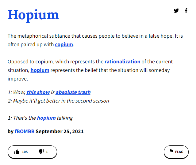 Hopium definition Blank Meme Template