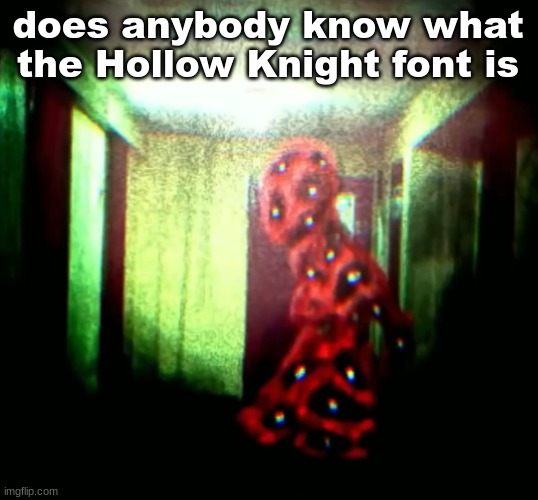 woopwoopwoopwoop | does anybody know what the Hollow Knight font is | image tagged in woopwoopwoopwoop | made w/ Imgflip meme maker