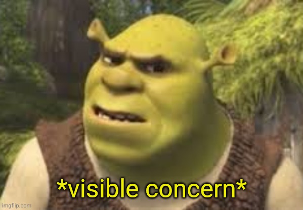 Confused shrek | *visible concern* | image tagged in confused shrek | made w/ Imgflip meme maker