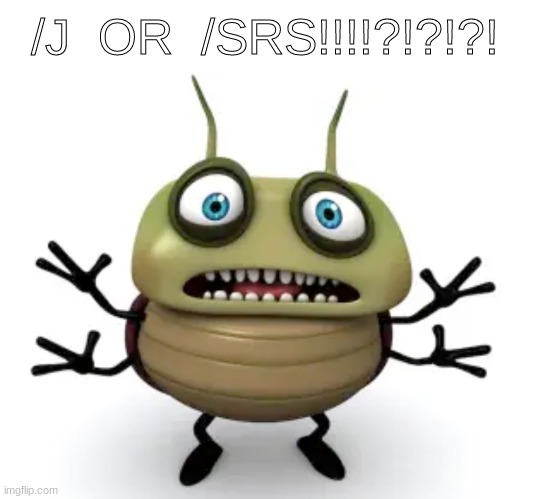 /? | /J  OR  /SRS!!!!?!?!?! | image tagged in memes,blank transparent square | made w/ Imgflip meme maker