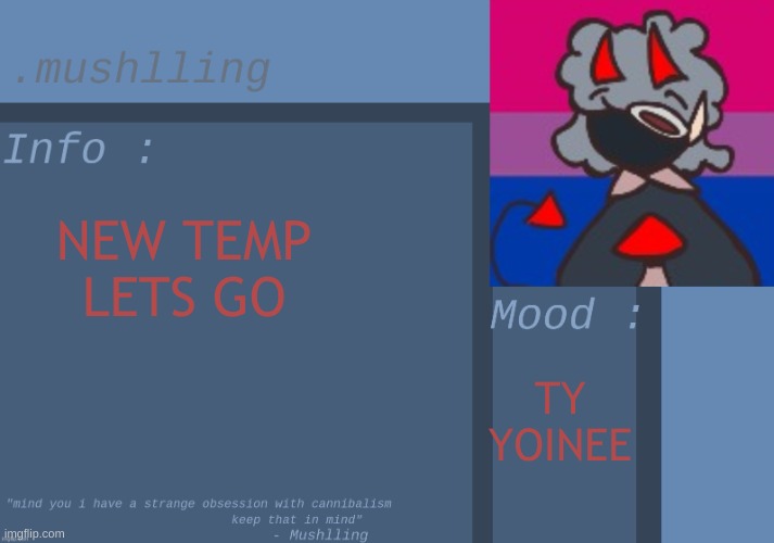 :DDDD | NEW TEMP LETS GO; TY YOINEE | image tagged in mush swag announcement temp made by void_yoine | made w/ Imgflip meme maker
