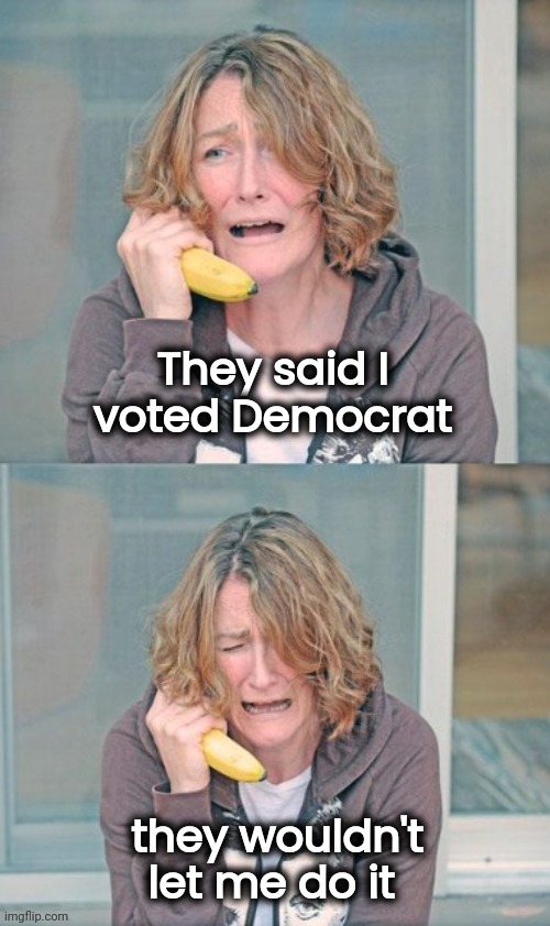 Mental patient | They said I voted Democrat they wouldn't let me do it | image tagged in mental patient | made w/ Imgflip meme maker