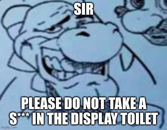 yes | SIR; PLEASE DO NOT TAKE A S*** IN THE DISPLAY TOILET | image tagged in meme | made w/ Imgflip meme maker