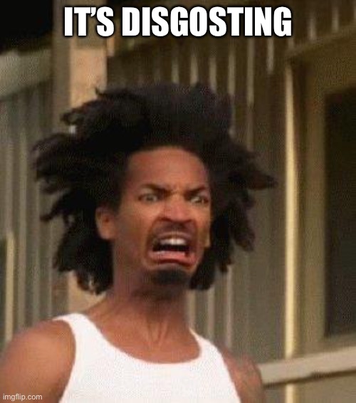 Disgusted Face | IT’S DISGOSTING | image tagged in disgusted face | made w/ Imgflip meme maker