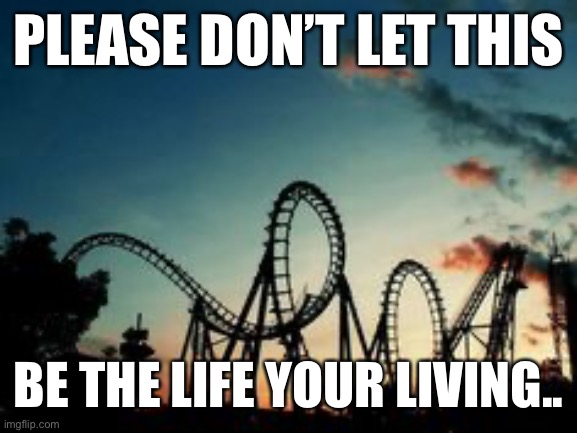 roller coaster | PLEASE DON’T LET THIS; BE THE LIFE YOUR LIVING.. | image tagged in roller coaster | made w/ Imgflip meme maker