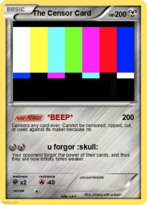 made before name change | image tagged in the censor card | made w/ Imgflip meme maker