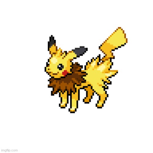 Pikaeon [Jolteon version] | image tagged in pikaeon,pokemon,fusion,pikachu,jolteon | made w/ Imgflip meme maker