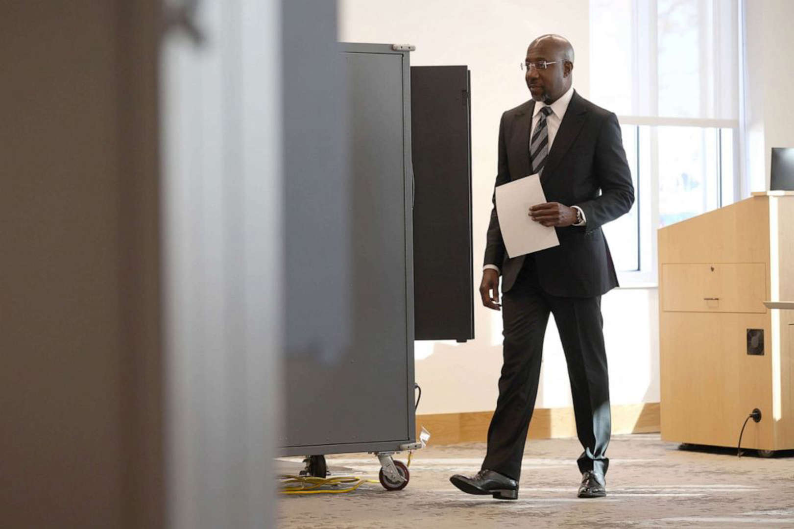High Quality Raphael Warnock early votes Blank Meme Template