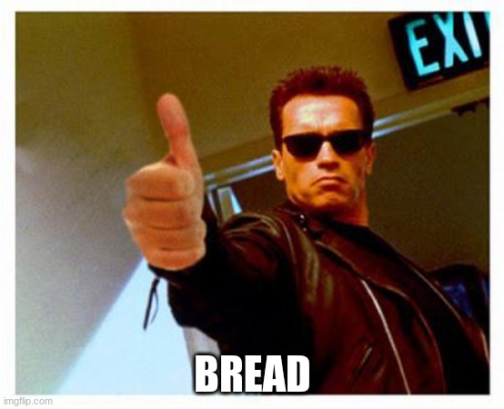 terminator thumbs up | BREAD | image tagged in terminator thumbs up | made w/ Imgflip meme maker