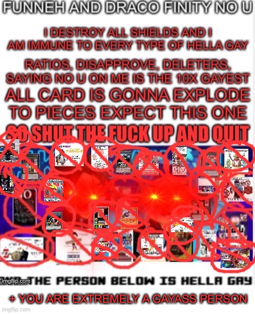 C R A Z Y Funneh and Draco NO U | + YOU ARE EXTREMELY A GAYASS PERSON | image tagged in tokyo drift funneh and draco no u | made w/ Imgflip meme maker