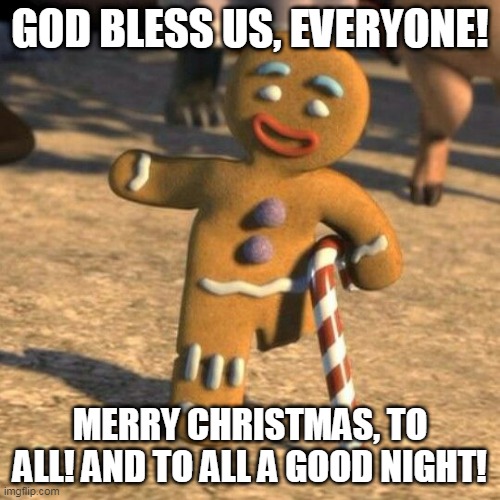 Merry Christmas! | GOD BLESS US, EVERYONE! MERRY CHRISTMAS, TO ALL! AND TO ALL A GOOD NIGHT! | image tagged in merry christmas | made w/ Imgflip meme maker