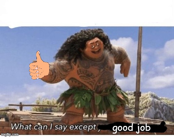 What can I say except you're welcome? | good job | image tagged in what can i say except you're welcome | made w/ Imgflip meme maker