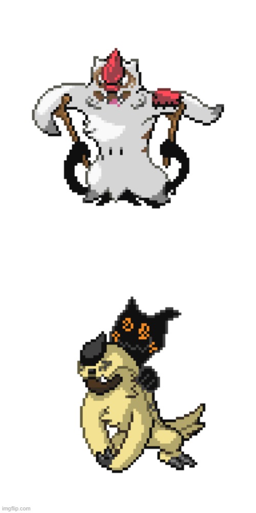 Mimoroth and Vigokyu [Mimikyu Vigoroth fusions] | made w/ Imgflip meme maker