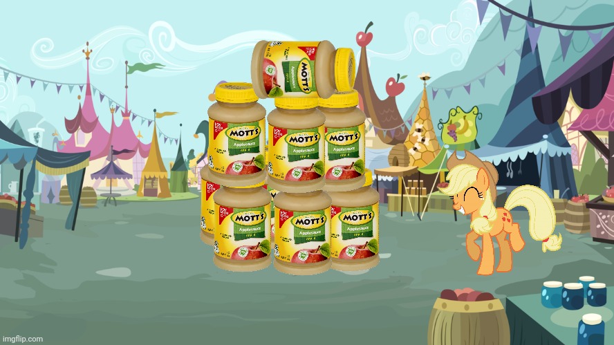 Pile of applesauce | image tagged in mlp background,pile,applesauce,applejack,my little pony friendship is magic,my little pony | made w/ Imgflip meme maker