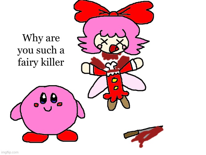Kirby 64 parody (again) Betrayal | image tagged in kirby,fanart,gore,blood,funny,cute | made w/ Imgflip meme maker
