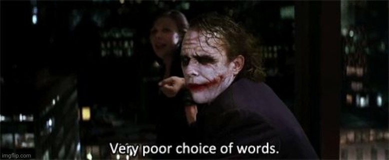 Very poor choice of words | image tagged in very poor choice of words | made w/ Imgflip meme maker