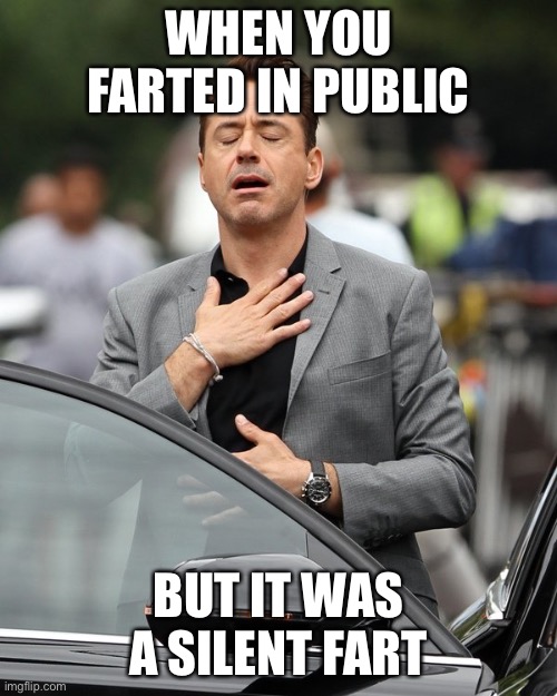 Silent farts | WHEN YOU FARTED IN PUBLIC; BUT IT WAS A SILENT FART | image tagged in relief,relatable,boys | made w/ Imgflip meme maker