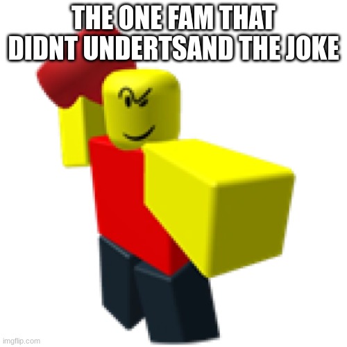 just understand this | THE ONE FAM THAT DIDNT UNDERTSAND THE JOKE | image tagged in roblox baller | made w/ Imgflip meme maker