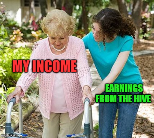 my income and hive | MY INCOME; EARNINGS FROM THE HIVE | image tagged in cryptocurrency,hive,meme,funny,fun,income inequality | made w/ Imgflip meme maker