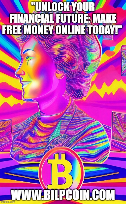 "UNLOCK YOUR FINANCIAL FUTURE: MAKE FREE MONEY ONLINE TODAY!"; WWW.BILPCOIN.COM | made w/ Imgflip meme maker