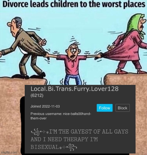 Divorce leads children to the worst places | image tagged in divorce leads children to the worst places | made w/ Imgflip meme maker