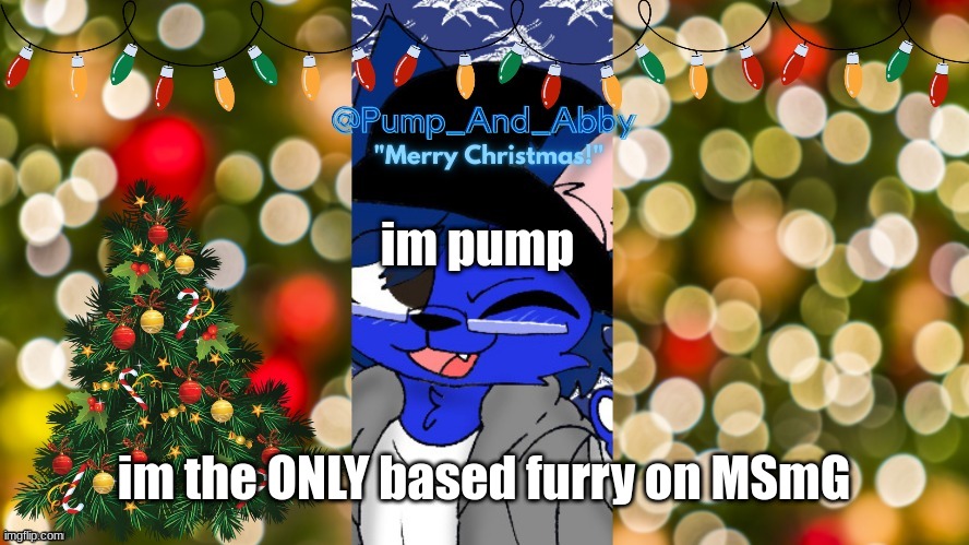 Christmas temp thx drm | im pump; im the ONLY based furry on MSmG | image tagged in christmas temp thx drm | made w/ Imgflip meme maker