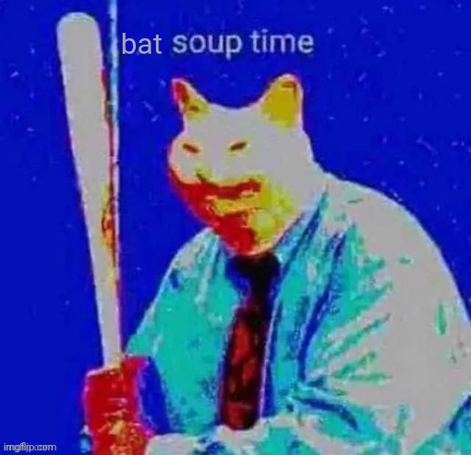 soup time | bat | image tagged in soup time | made w/ Imgflip meme maker